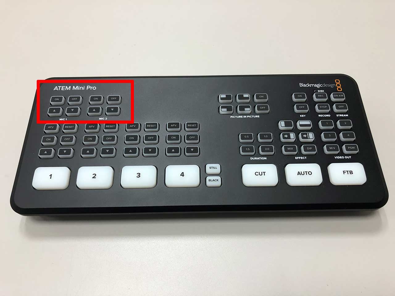 atem mini pro mic操作