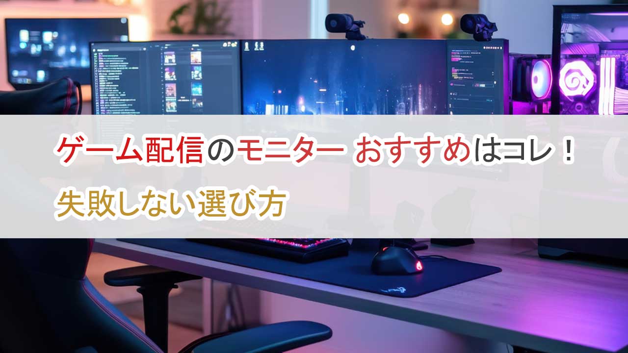 ゲーム配信のモニターおすすめはコレ・失敗しない選び方