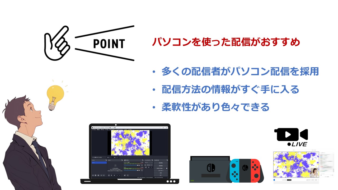 パソコン配信がおすすめ